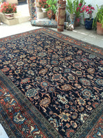 8'6 x 11' Antique 1920s Rug (#1140) - Blue Parakeet Rugs