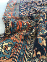 8'6 x 11' Antique 1920s Rug (#1140) - Blue Parakeet Rugs