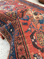 3 x 5'10 Antique Persian Malayer / Small Vintage Rug - Blue Parakeet Rugs