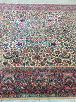 8'6 x 11'6 antique Persian Kerman (#985ML) - Blue Parakeet Rugs