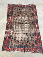 4'3 x 6'5 Antique worn Malayer rug #2174 / 4x7 Vintage Rug - Blue Parakeet Rugs