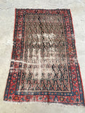 4'3 x 6'5 Antique worn Malayer rug #2174 / 4x7 Vintage Rug - Blue Parakeet Rugs