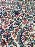 8'6 x 11'6 antique Persian Kerman (#985ML) - Blue Parakeet Rugs