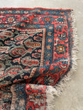 4'3 x 6'5 Antique worn Malayer rug #2174 / 4x7 Vintage Rug - Blue Parakeet Rugs