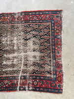 4'3 x 6'5 Antique worn Malayer rug #2174 / 4x7 Vintage Rug - Blue Parakeet Rugs