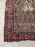4'3 x 6'5 Antique worn Malayer rug #2174 / 4x7 Vintage Rug - Blue Parakeet Rugs