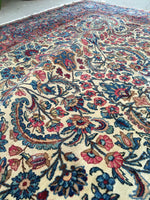 8'6 x 11'6 antique Persian Kerman (#985ML) - Blue Parakeet Rugs