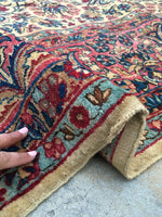 8'6 x 11'6 antique Persian Kerman (#985ML) - Blue Parakeet Rugs