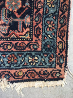 3'6 x 6'1 blue Kurdish Rug / Small Rug / Vintage Rug - Blue Parakeet Rugs