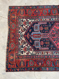 4'6 x 7' Antique 19th Century Persian Kurdish jewel toned rug #1997 / 5x7 Vintage rug - Blue Parakeet Rugs