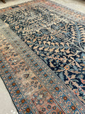 8'8 x 13'4 Antique Tree of Life Mashhad rug #2177ML / 9x13 Vintage Rug - Blue Parakeet Rugs