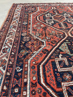 3'8 x 5'4 Antique tribal wool scatter rug #2000 / 4x5 Vintage rug - Blue Parakeet Rugs