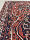 3'8 x 5'4 Antique tribal wool scatter rug #2000 / 4x5 Vintage rug - Blue Parakeet Rugs