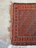 3x6 Antique Persian Baluch rug #2344-A - Blue Parakeet Rugs