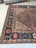 7'3 x 10'2 antique rust Persian Mahal (#1152) - Blue Parakeet Rugs