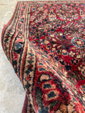 1'10 x 2'7 Antique Persian Sarouk Rug #2344 / 2x3 Vintage Rug - Blue Parakeet Rugs