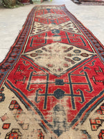 2' x 10'3 Antique Caucasus Talish Runner #1901 / 2x10 Vintage Runner - Blue Parakeet Rugs