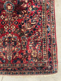 1'10 x 2'7 Antique Persian Sarouk Rug #2344 / 2x3 Vintage Rug - Blue Parakeet Rugs