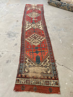 2' x 10'3 Antique Caucasus Talish Runner #1901 / 2x10 Vintage Runner - Blue Parakeet Rugs