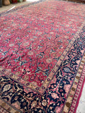 11'4 x 20' Antique Persian Tabriz rug #2346 / 11x20 Vintage Persian Rug - Blue Parakeet Rugs