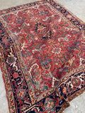 6'5 x 8'10 Antique tribal wool rug #2003 / 6x9 Vintage Rug - Blue Parakeet Rugs