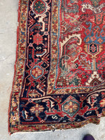 6'5 x 8'10 Antique tribal wool rug #2003 / 6x9 Vintage Rug - Blue Parakeet Rugs