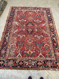 6'5 x 8'10 Antique tribal wool rug #2003 / 6x9 Vintage Rug - Blue Parakeet Rugs