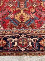 6'5 x 8'10 Antique tribal wool rug #2003 / 6x9 Vintage Rug - Blue Parakeet Rugs