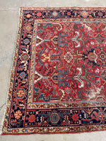 6'5 x 8'10 Antique tribal wool rug #2003 / 6x9 Vintage Rug - Blue Parakeet Rugs