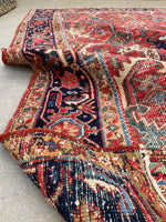 6'5 x 8'10 Antique tribal wool rug #2003 / 6x9 Vintage Rug - Blue Parakeet Rugs