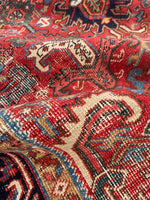 6'5 x 8'10 Antique tribal wool rug #2003 / 6x9 Vintage Rug - Blue Parakeet Rugs