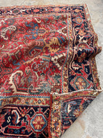 6'5 x 8'10 Antique tribal wool rug #2003 / 6x9 Vintage Rug - Blue Parakeet Rugs