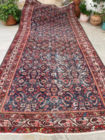6'1 x 13'1 Antique gallery size Mahal rug #2004 / 6x13 Vintage Rug - Blue Parakeet Rugs