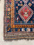 5' x 7'7 Antique Persian Shiraz rug #2179 / 5x8 Vintage rug - Blue Parakeet Rugs