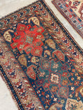 4'1 x 8'2 Antique Caucasian rug #2005 / 4x8 Vintage Rug - Blue Parakeet Rugs