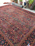 8'8 x 11'10 antique Persian Mahal / Large vintage rug (#1155) - Blue Parakeet Rugs