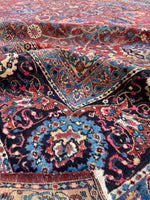 10'7 x 14'7 Antique Persian Mashhad rug #2561ML / 11x15 vintage rug - Blue Parakeet Rugs