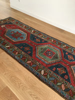 3'3 x 14 Antique Tribal NW Persian Runner #201ML - Blue Parakeet Rugs