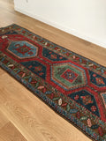 3'3 x 14 Antique Tribal NW Persian Runner #201ML - Blue Parakeet Rugs