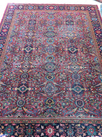 8'8 x 11'10 antique Persian Mahal / Large vintage rug (#1155) - Blue Parakeet Rugs