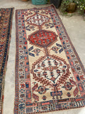 3'4 x 7'8 Antique camel hair runner #2006 / 3x8 Vintage Runner - Blue Parakeet Rugs