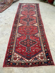 3'11 x 11' Vintage Tribal Runner #2180 / 4x11 Vintage Runner - Blue Parakeet Rugs