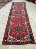3'11 x 11' Vintage Tribal Runner #2180 / 4x11 Vintage Runner - Blue Parakeet Rugs