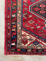 3'11 x 11' Vintage Tribal Runner #2180 / 4x11 Vintage Runner - Blue Parakeet Rugs