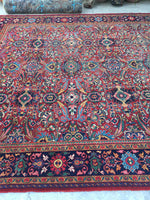 8'8 x 11'10 antique Persian Mahal / Large vintage rug (#1155) - Blue Parakeet Rugs