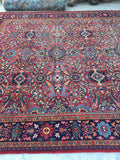 8'8 x 11'10 antique Persian Mahal / Large vintage rug (#1155) - Blue Parakeet Rugs