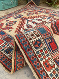 3'4 x 7'8 Antique camel hair runner #2006 / 3x8 Vintage Runner - Blue Parakeet Rugs