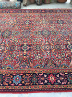 8'8 x 11'10 antique Persian Mahal / Large vintage rug (#1155) - Blue Parakeet Rugs