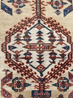3'4 x 7'8 Antique camel hair runner #2006 / 3x8 Vintage Runner - Blue Parakeet Rugs