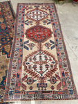 3'4 x 7'8 Antique camel hair runner #2006 / 3x8 Vintage Runner - Blue Parakeet Rugs
